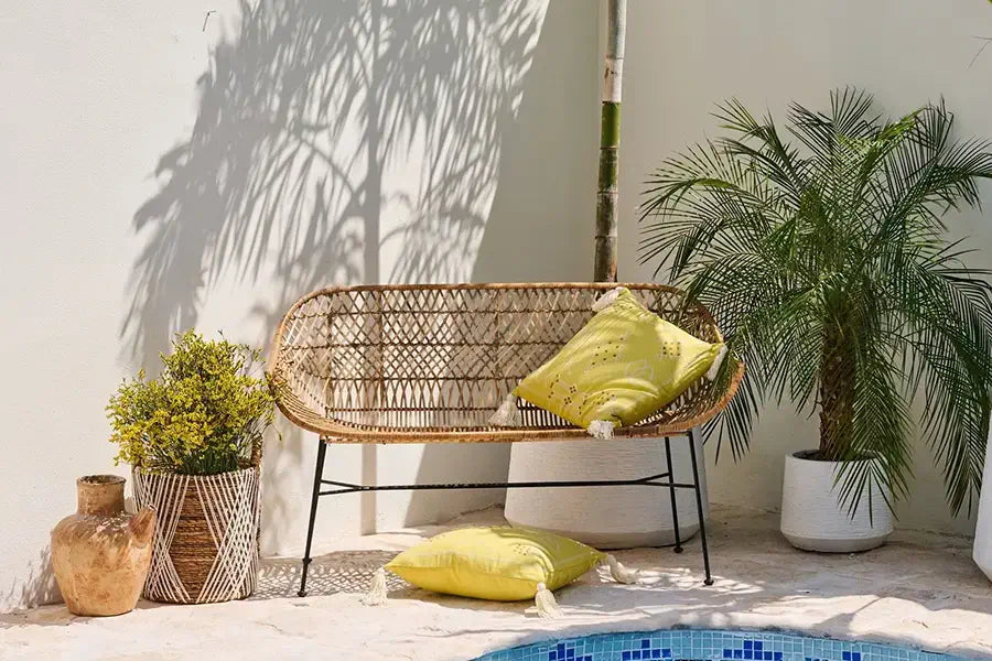 Two Seater Rattan Outdoor Bench