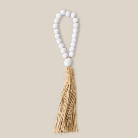 Beaded Tassel New White - Home and Soul