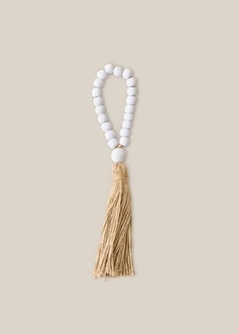 Beaded Tassel New White - Home and Soul