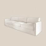 Angie Feather 3 Seater Cloud Sofa in White Cotton Linen