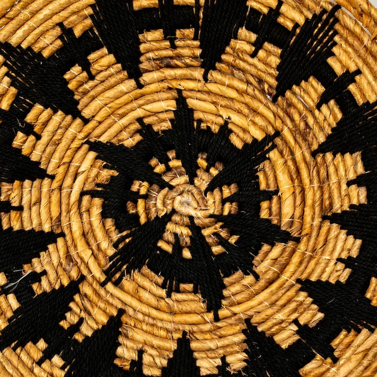 Black and Natural Decor Plate 40 cm