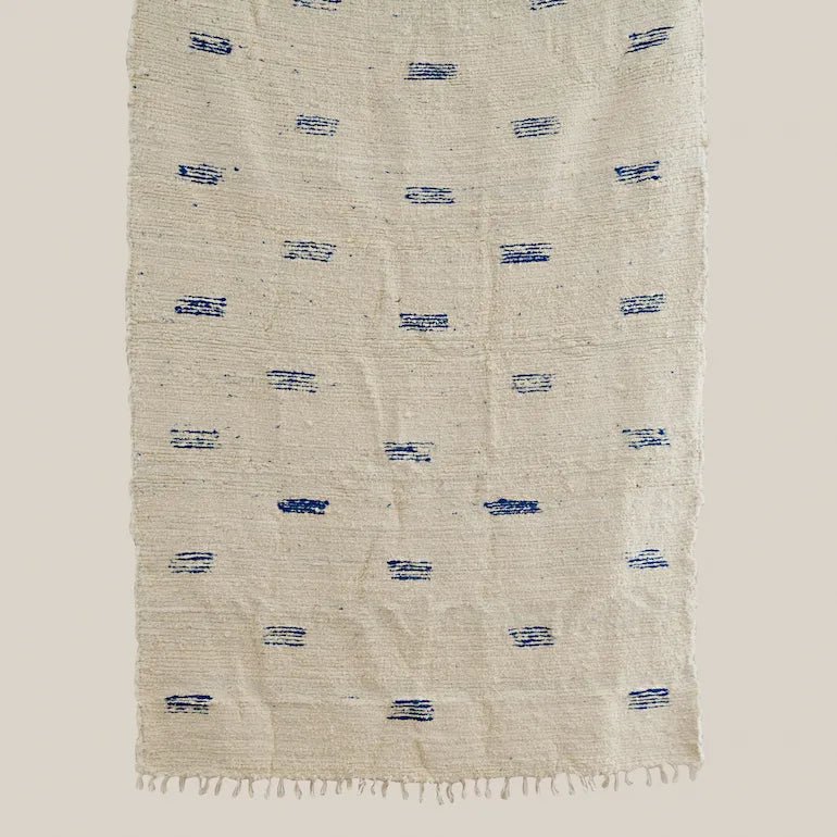 Blue and White Cotton Rug - Home and Soul