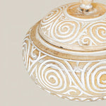 Carved Wooden Bowl with Lid Boho Hand - Home and Soul