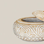 Bowl with Lid Boho Hand Carved Wooden - Home and Soul
