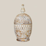 Boho Tall Wooden Decorative Bowl with Lid - Home and Soul