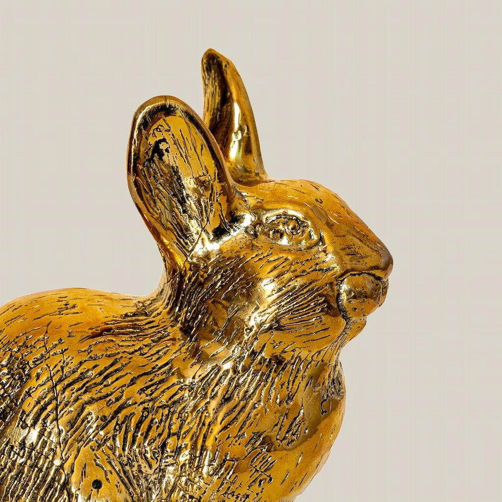 Rabbit Figurines for Tabletop Decor Bronze Bunny - Home and Soul