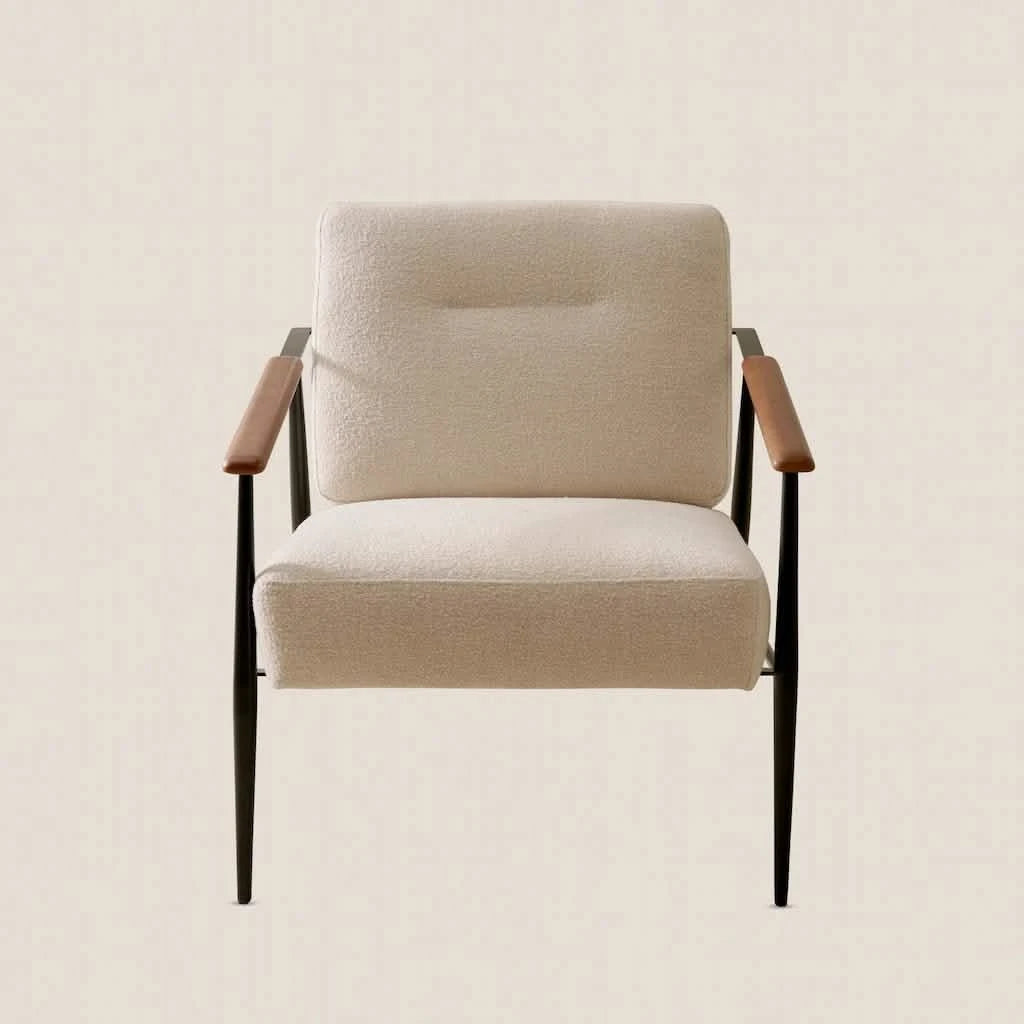 Brussels Armchair Off-White styled in modern interior - Home and Soul