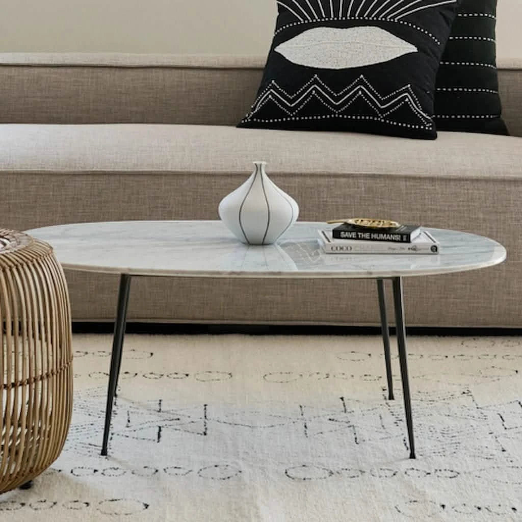 Oval Coffee Table Brussels Marble - Home and Soul