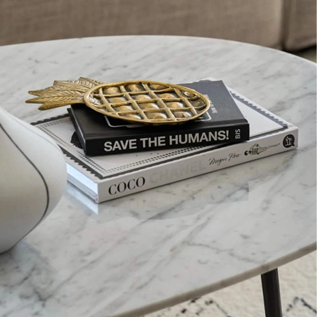 Detailed look at Brussels Marble Oval Coffee Table - Home and Soul