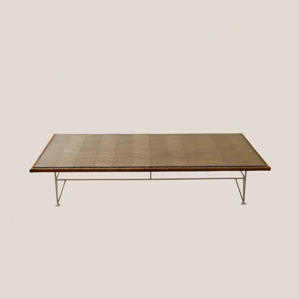 Cali Rattan Coffee Table with White Legs - Home and Soul