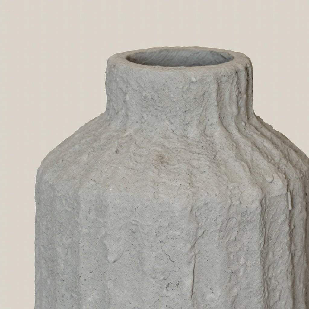 Christina Concrete Vase Grey styled in modern interior - Home and Soul