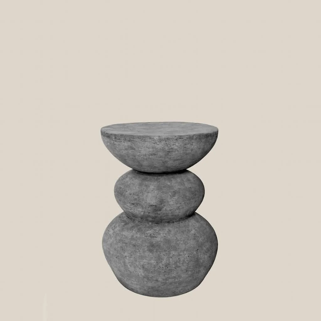 Diego Concrete Side Table Black - Home and Soul