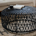 Table Estelle Black Rattan Coffee - Home and Soul