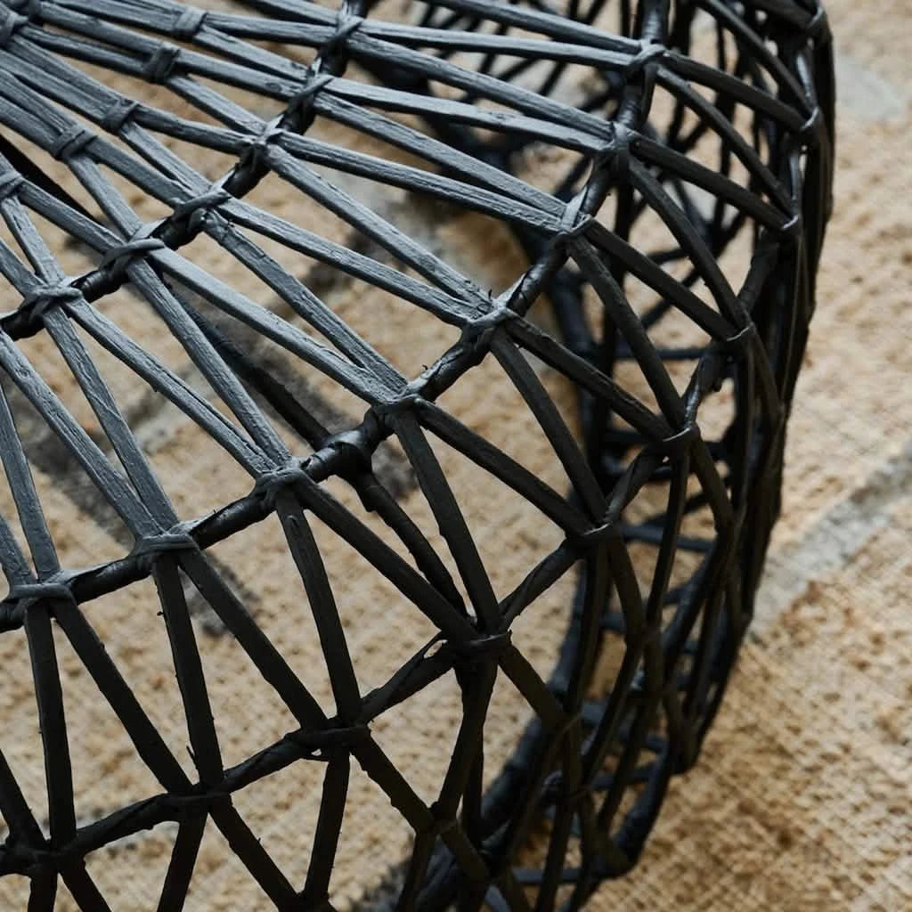 Black Rattan Coffee Table Estelle - Home and Soul