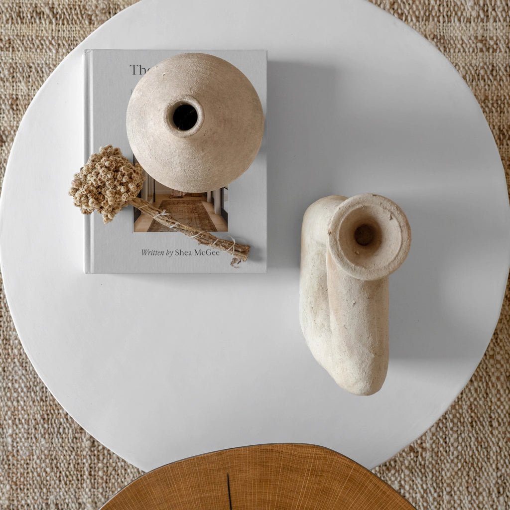 Haggue Concrete Side Table White - Home and Soul Dubai