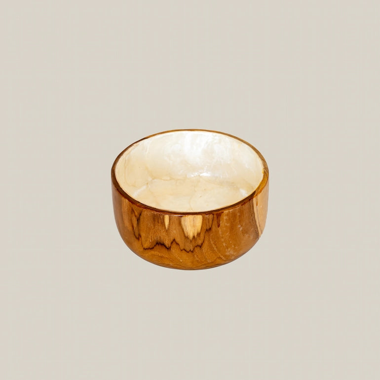 Handcrafted Wooden Bowl with Capiz Shell - Home and Soul