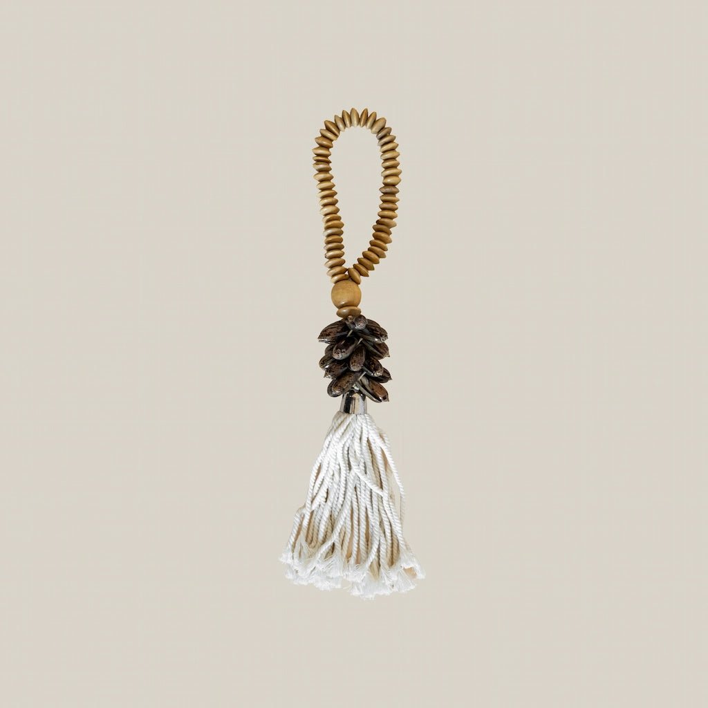 Handcrafted Tassel with Shell, Timber Beads and Macrame - Home and Soul