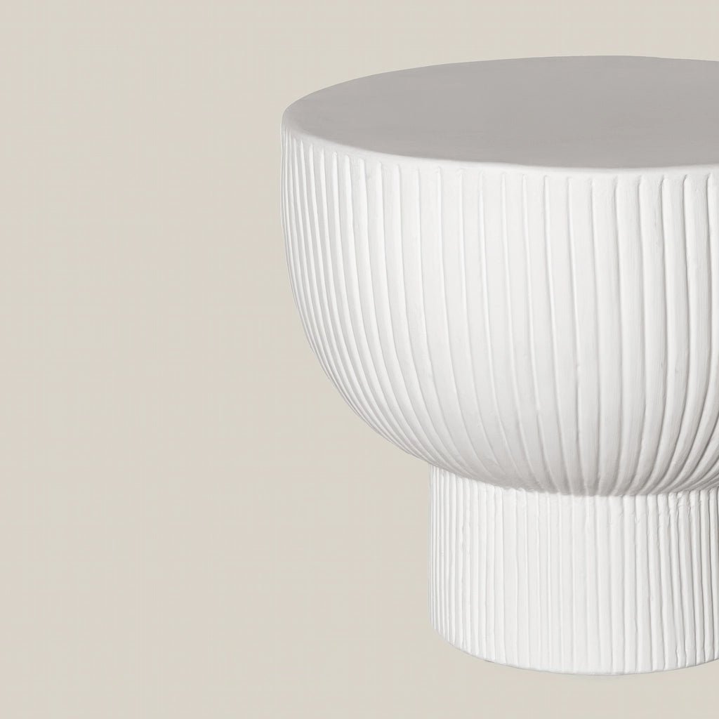 Handmade Monet Side Table in White Concrete