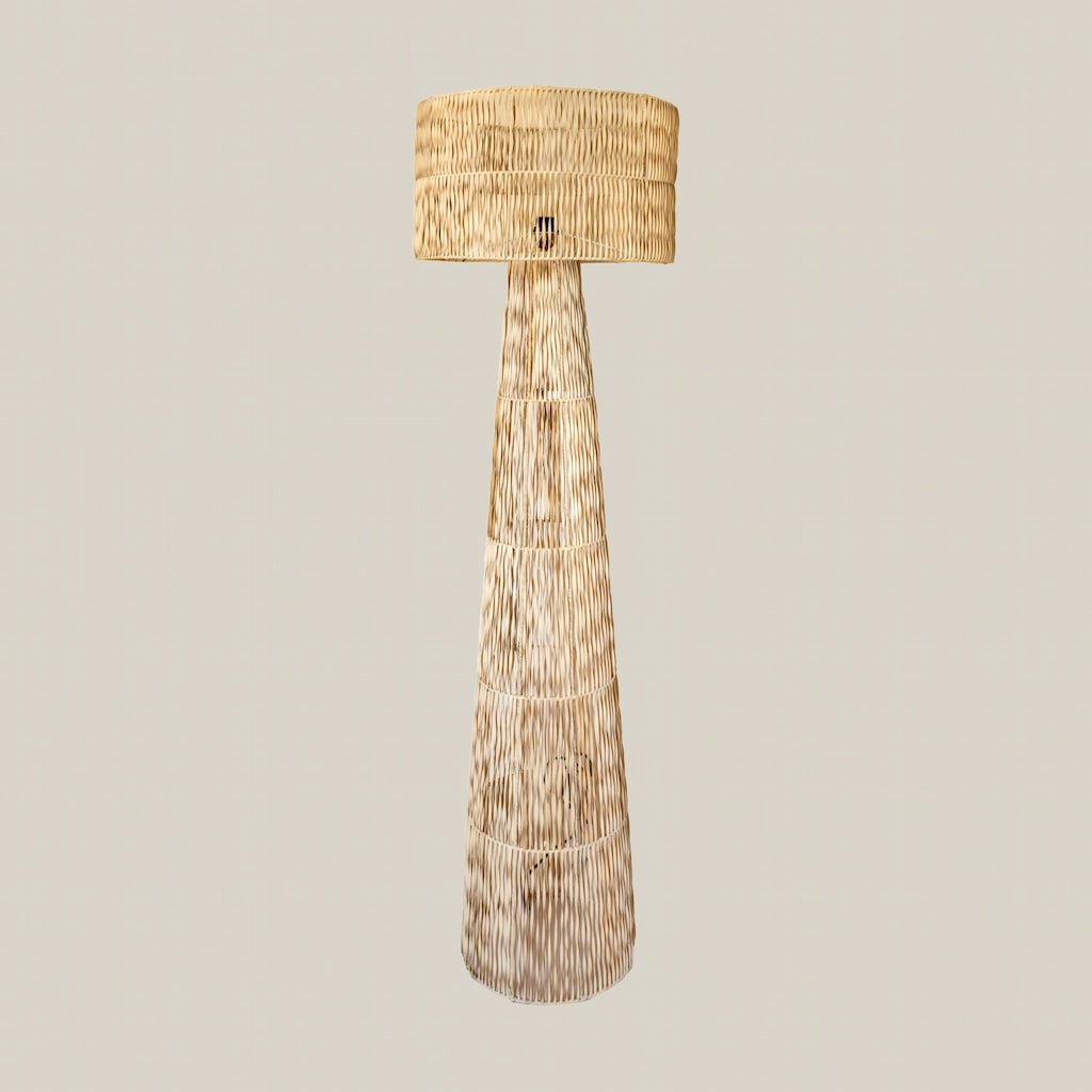 Handmade Boho Rattan Floor Lamp - Home and Soul