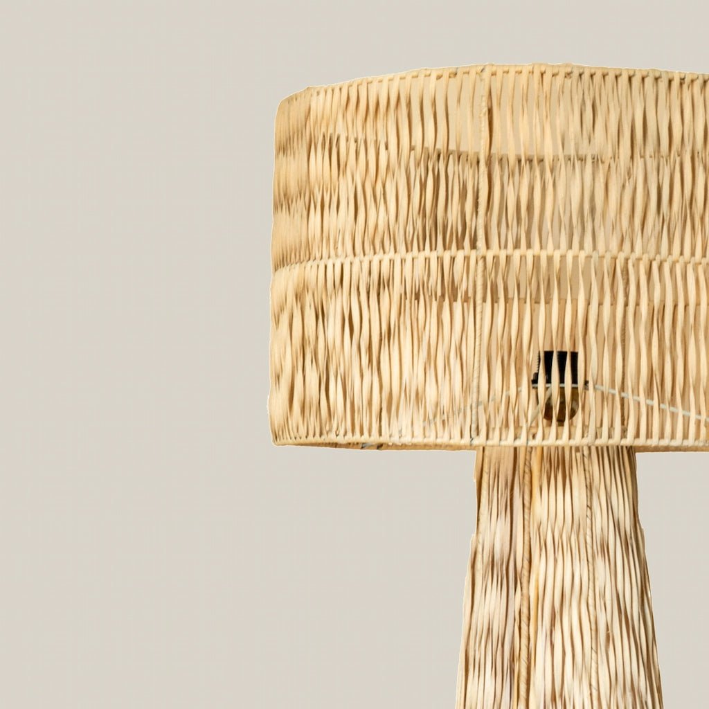 Rattan Floor Lamp Handmade Boho - Home and Soul