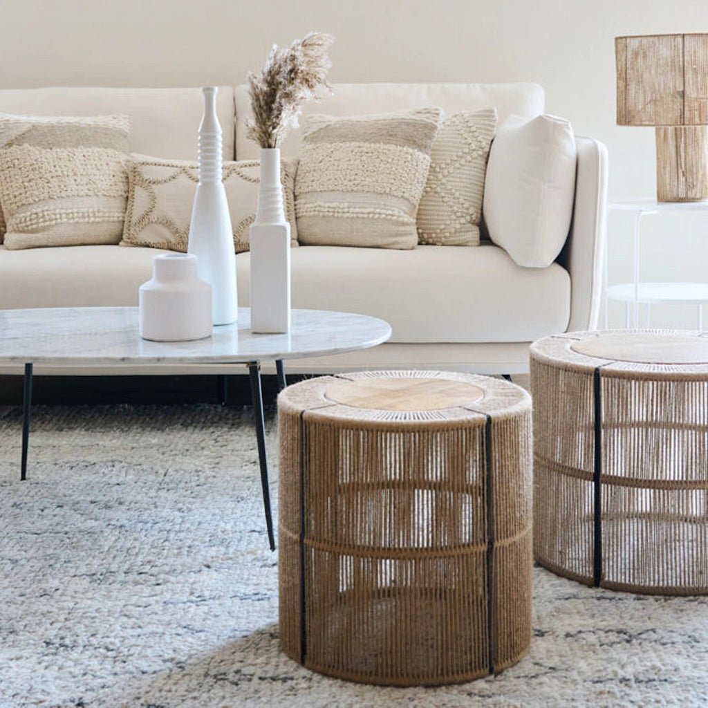 Kayla Table Side Jute Small - Home and Soul
