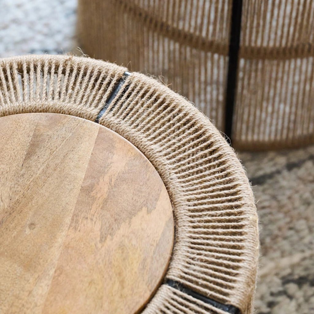 Jute Side Table Small Kayla - Home and Soul