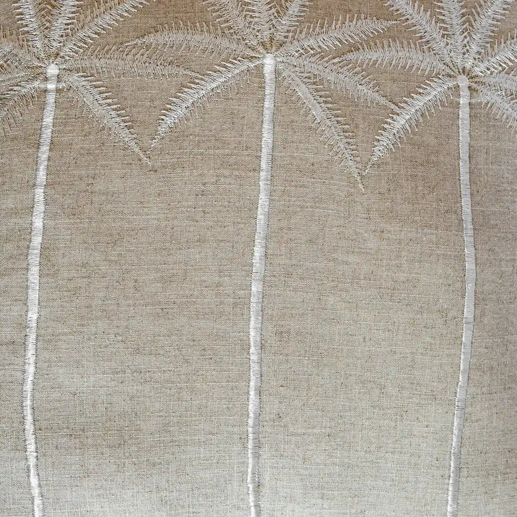 With Palm Embroidery Linen Cushion - Home and Soul