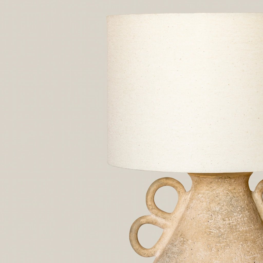 Mathilde Concrete Whitewash Table Lamp with White Shade - Home and Soul