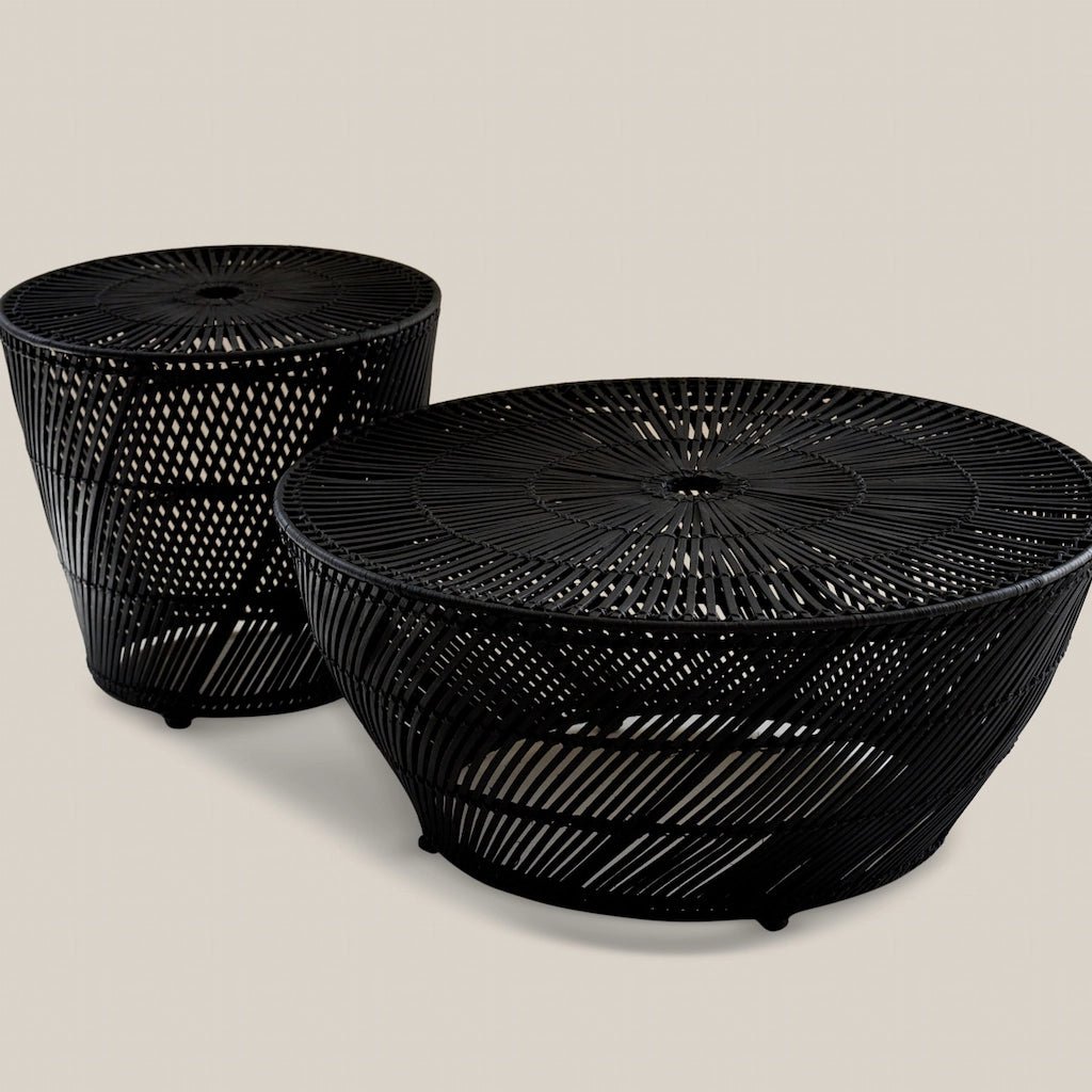Miguel Rattan Side Table Black - Home and Soul Dubai