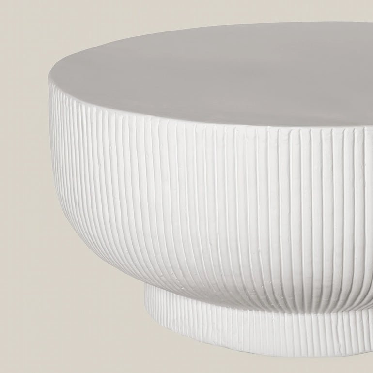 Coffee Table in White Concrete Monet Round - Home and Soul