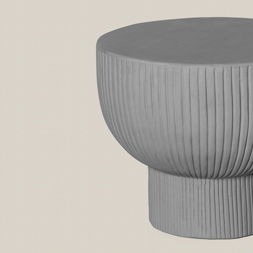 Concrete Side Table in Grey Monet Round - Home and Soul