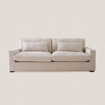 Nathalie Luxury Feather 2 Seater Cloud Sofa in Beige Linen - Home and Soul