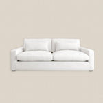 Nathalie Luxury Feather 2 Seater Cloud Sofa in White Cotton Linen - Home and Soul