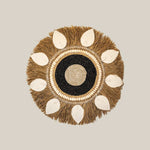 Natural Raffia Shell Boho Round Decor Wall Plate - Home and Soul