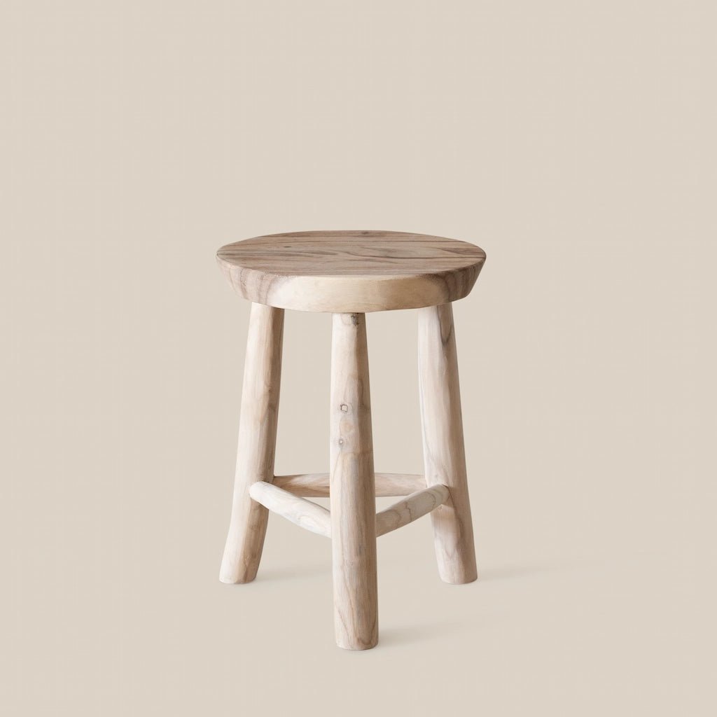 Noelle Teak Wood Stool - Home and Soul