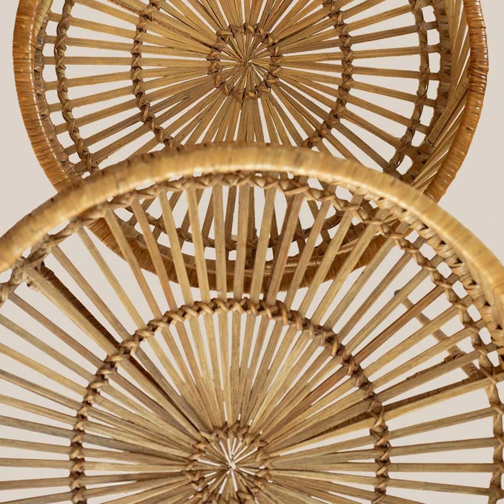 Natural Rattan Side Table High Round - Home and Soul