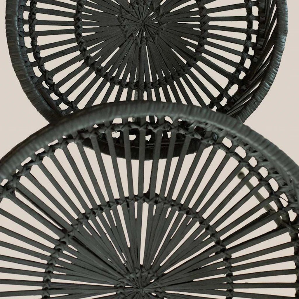 Round High Table Rattan Black - Home and Soul