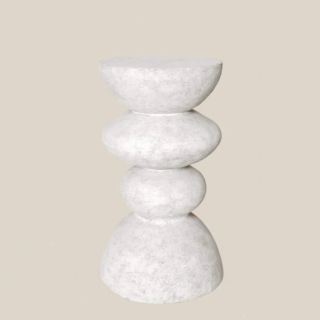 Salvadore Concrete Side Table White - Home and Soul