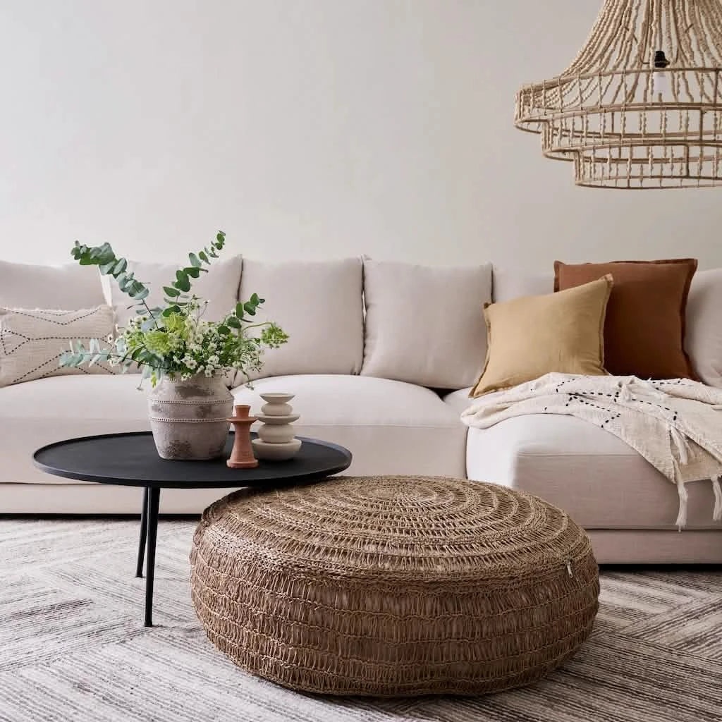 Seagrass Natural Pouf XLarge - Home and Soul Dubai