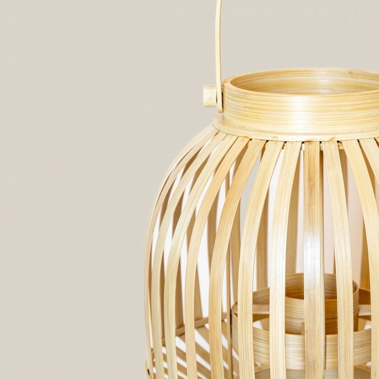 Candle Lantern Natural Small Bamboo - Home and Soul