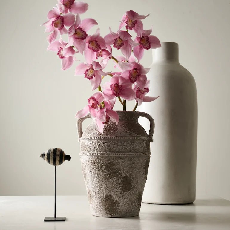 Tall Grey Floor Vase in Ceramic - Home and Soul Dubai