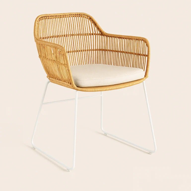 zagreb dining chair natural white legs with cushion