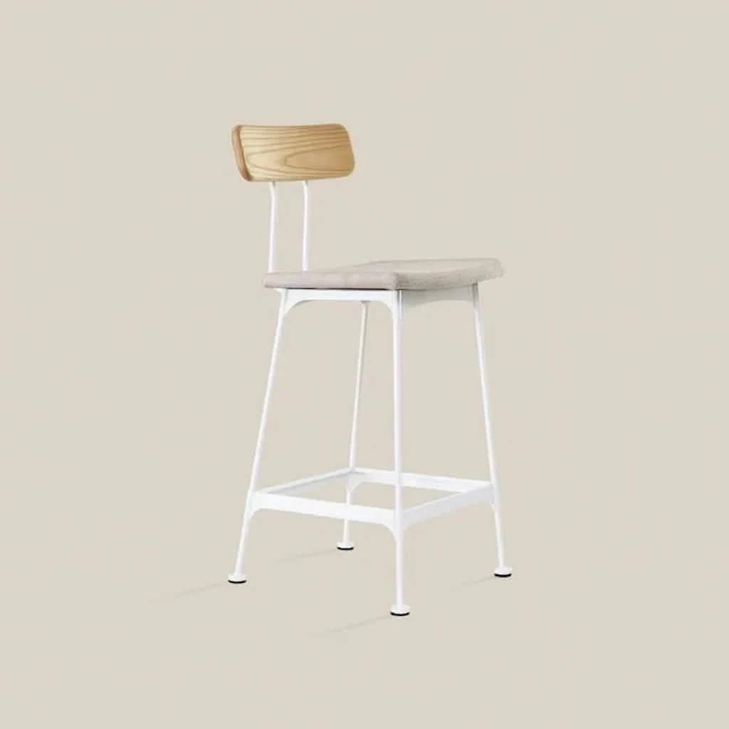 Amsterdam Bar Stool High White Leg - Home and Soul