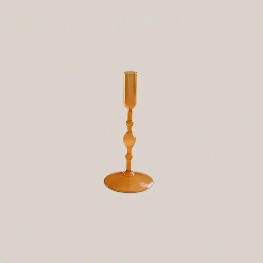 Ariel Glass Taper Candle Holder Orange - Home and Soul
