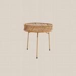 Round Natural Rattan Side Table High - Home and Soul