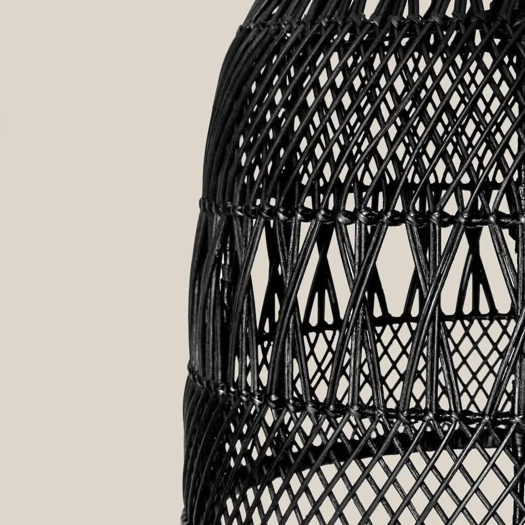 Black Beatriz Rattan Pendant Light - Home and Soul