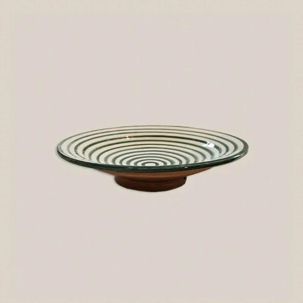 Ceramic Plate Striped Green - Home and Soul