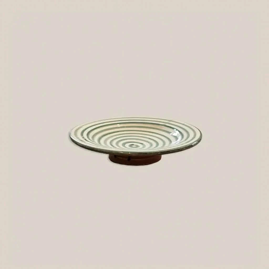 Ceramic Small Plate Striped Green - Home and Soul