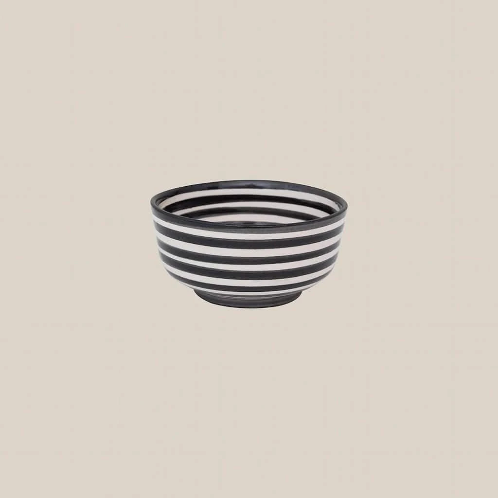 Ceramic Bowl Black Striped - Home and Soul