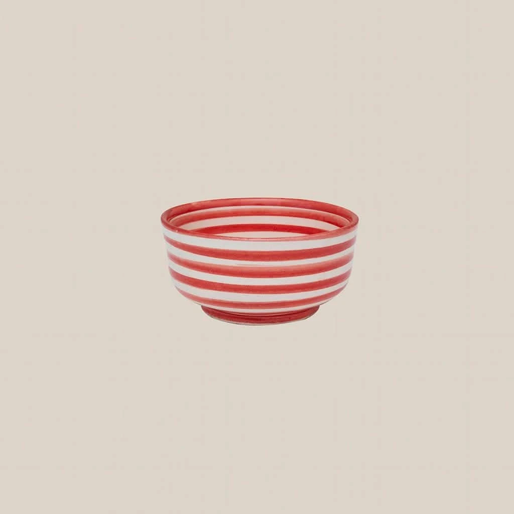 Ceramic Bowl Red Striped - Home and Soul